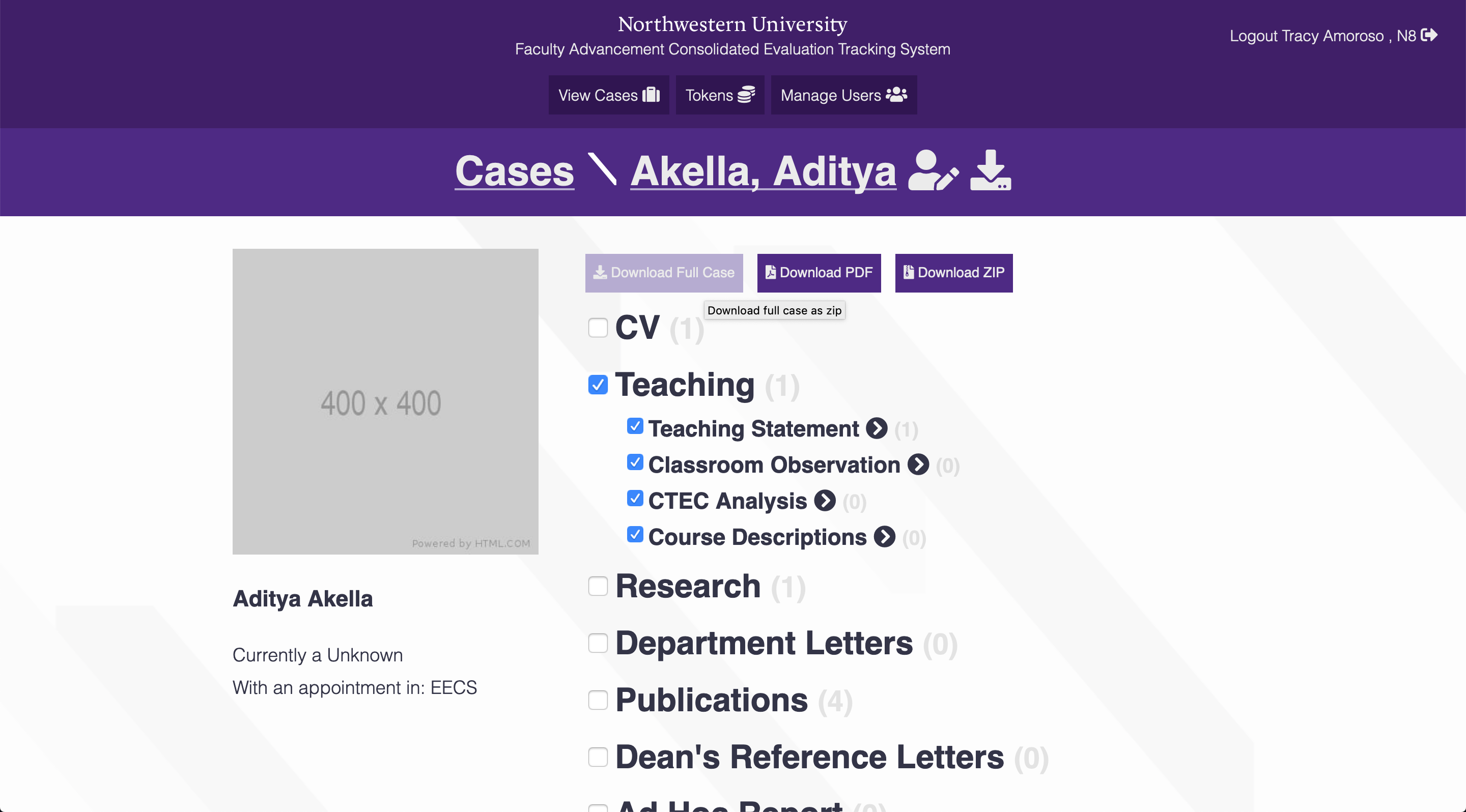 single case view